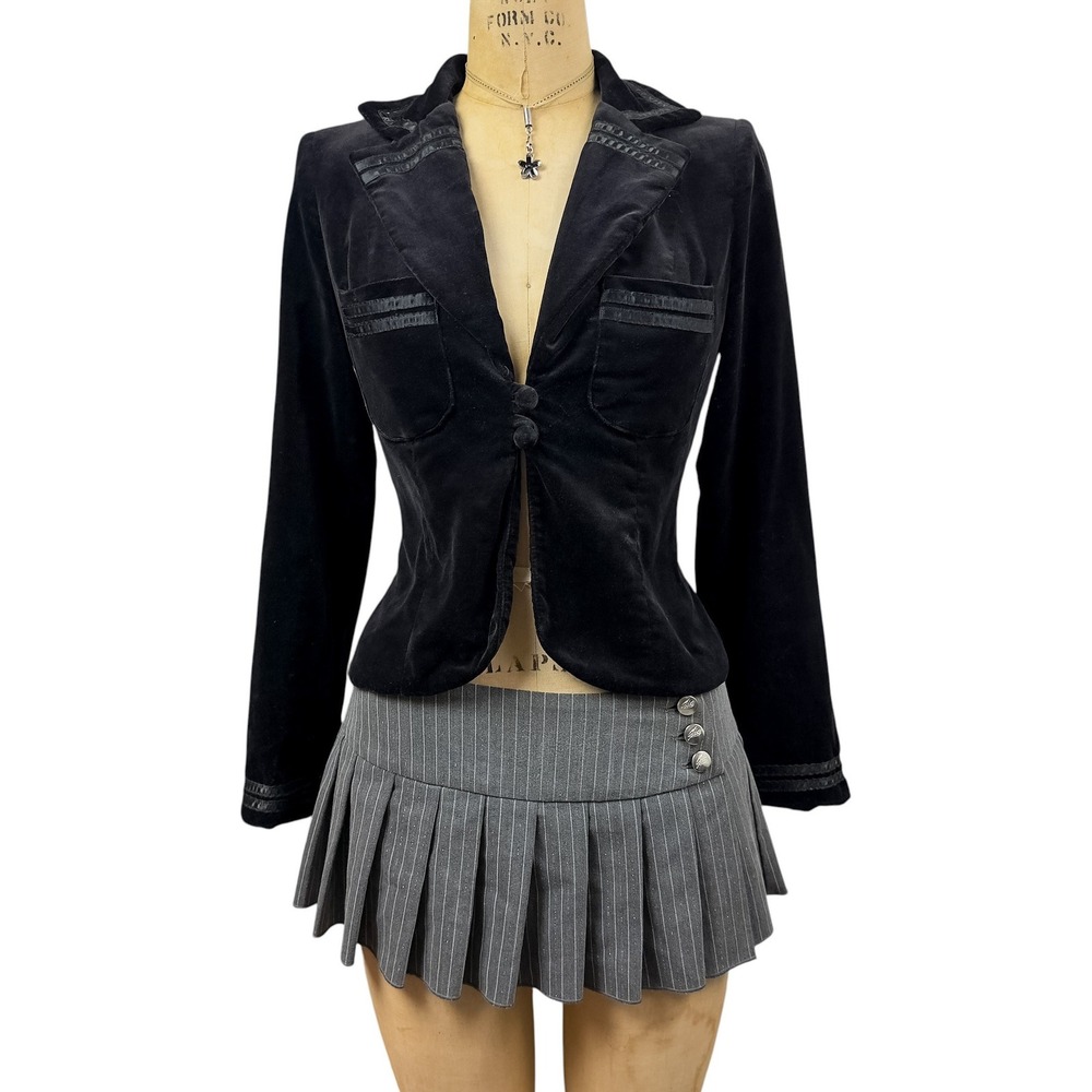 Vintage 70s Black Velvet Blazer Victorian Dark Romantic Jacket Neiman Marcus S